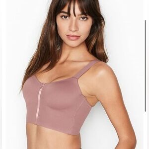 Victoria's Secret Knockout Front-Close Sports Bra in a mauve